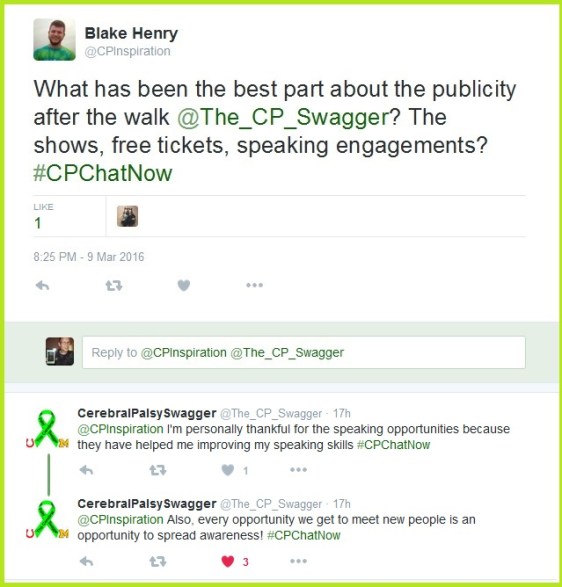 Hunter Gandee tells what he considers the best part about the Cerebral Palsy Swagger publicity.