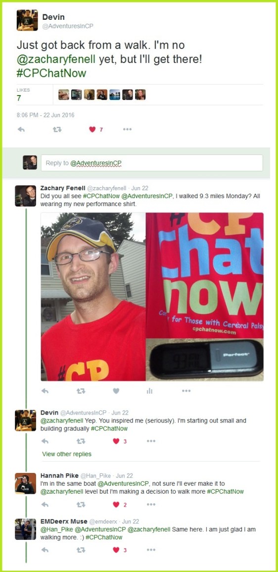 Members in the #CPChatNow share how they are becoming more physically active.