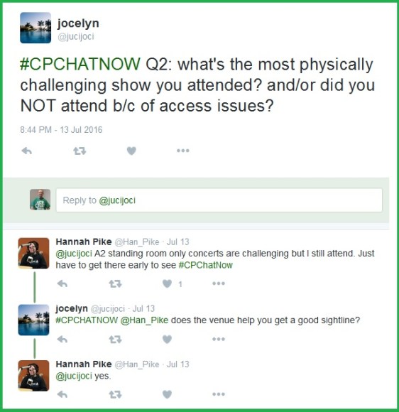 Jocelyn asks about the most physically challenging concerts community members attended.