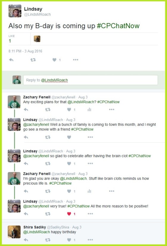 A health scare for #CPChatNow regular Lindsay supplied reason for gratitude and positivity.