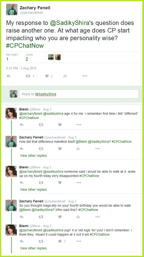 How old were you when CP started playing a role in your personality?