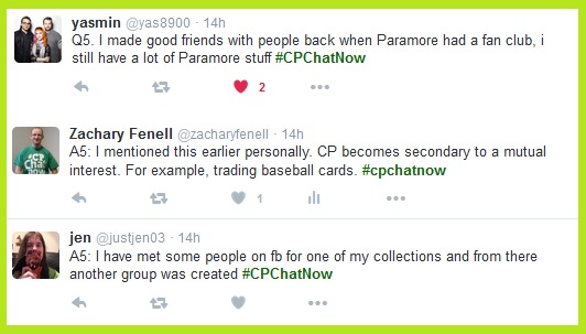 Collections have helped #CPChatNow participants make friends, both online and in real life.