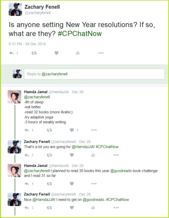 Zachary asks about 2017 New Year resolutions.