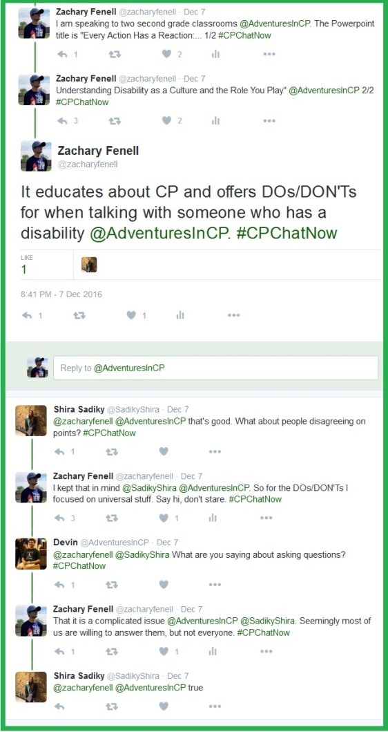 Zachary shares what he plans to say about disabilities to two second grade classrooms.