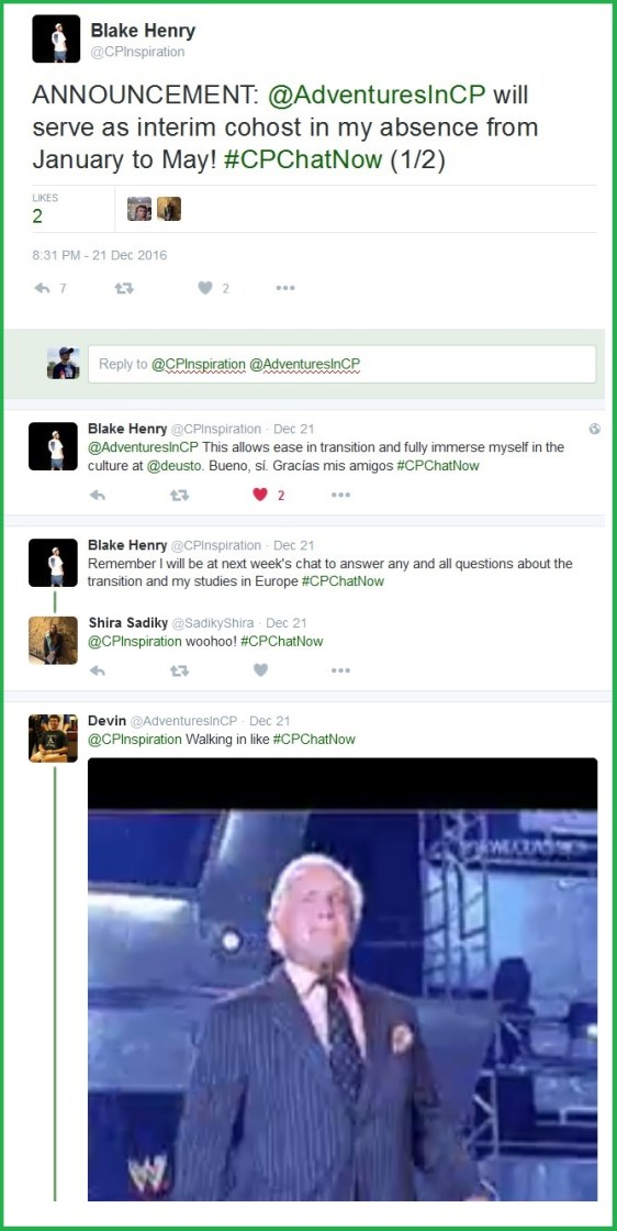 Devin Axtman will take over as #CPChatNow interim co-host while Blake studies in Europe during the spring 2017 semester.