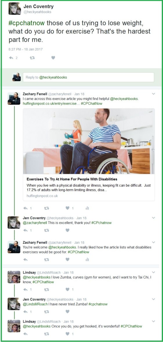 Jennifer wants to know what you do to exercise. 