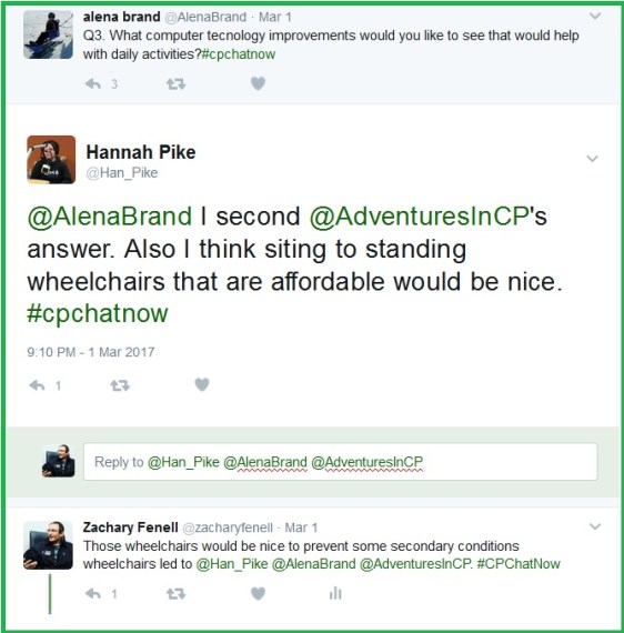 In addition to self-driving cars Hannah wants to see afforable standing wheelchairs.