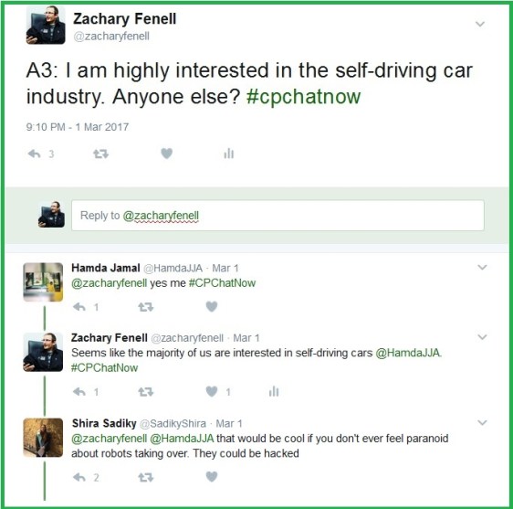 Co-host Zachary Fenell and others also express interest in self-driving cars.