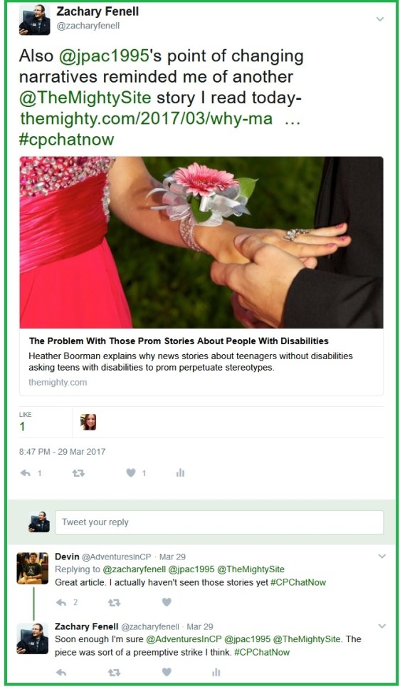 Zachary Fenell shares an article questioning the narrative often seen with disability related prom stories.