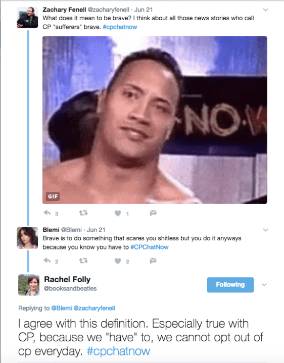 Zach asking what the word brave means. Blemi and Rachel agrees this is something that people do even though it scares you