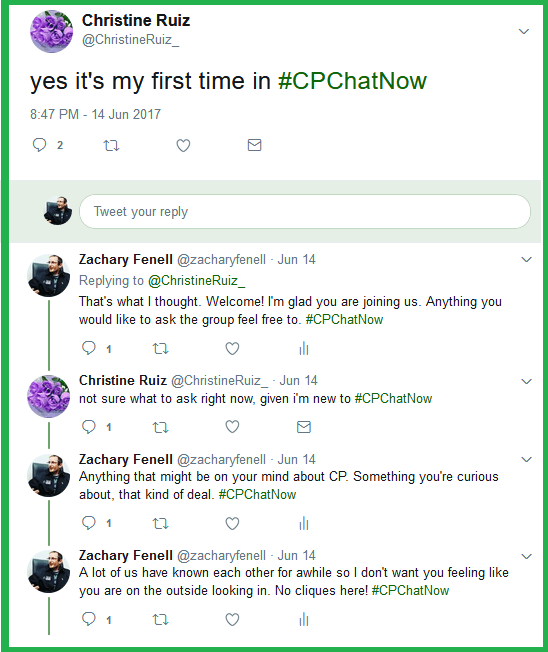 Christina joins #CPChatNow for the first time.
