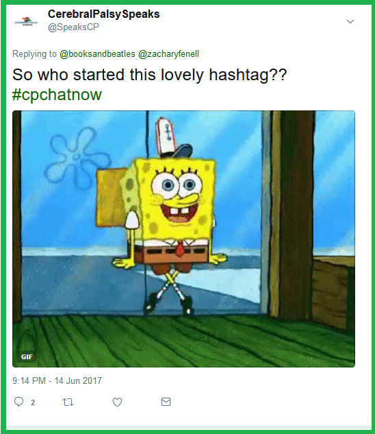 CerebralPalsySpeaks asks who started #CPChatNow.
