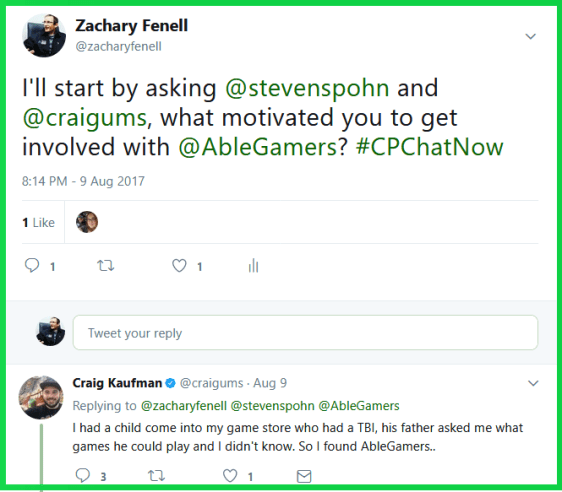 Craig explains what interested him in accessible gaming.