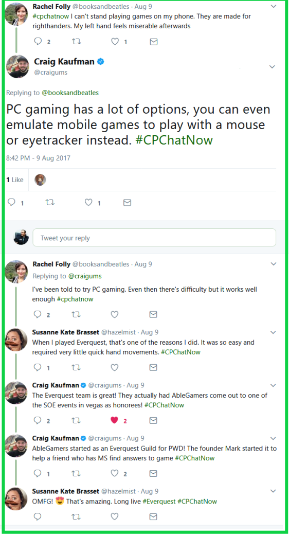 Susanne and Craig praise Everquest for ease of play and commitment to the disability community.