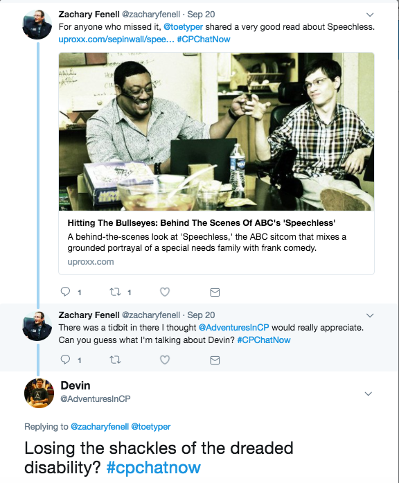 Zach and Devin discussing the return of speechless and the director's thoughts