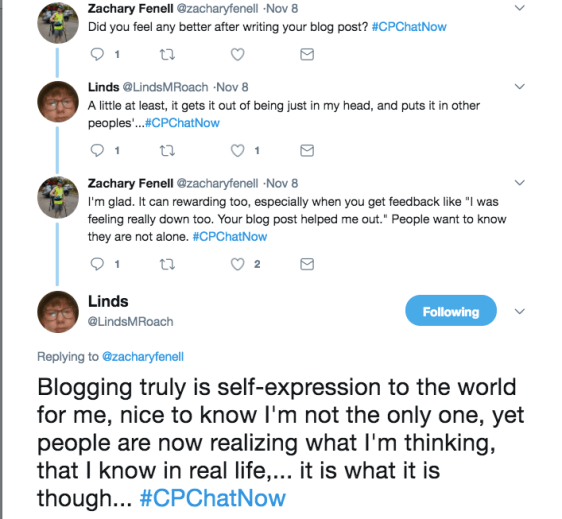Lindsey and Zach discussed how blogging is a way to express their thoughts to the world