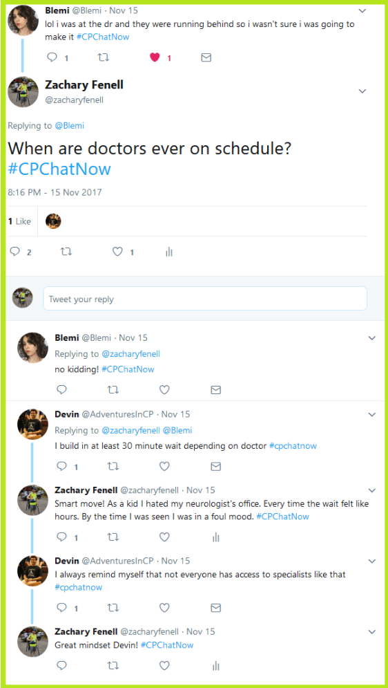 While Blemi and Zachary complain about untimely doctors, Devin offers helpful perspective.