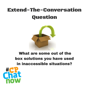 The extend-the-conversation question with a picture of a box with a green arrow in the center 