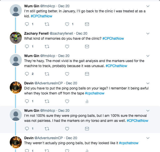 Wum Gin discussing returning to her original clinic. We discussed memories of our gait analysis and the pain the removal of the markers caused