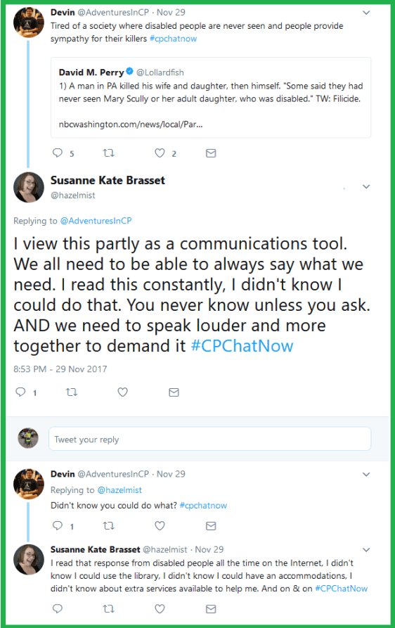 Susanne considers news stories like the one Devin shared as a communications tool to get word out about what people with disabilities can do.