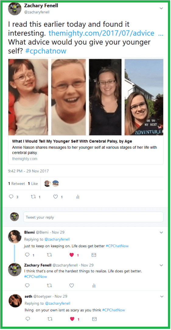 Zachary asks #CPChatNow what advice they would give their younger selves.