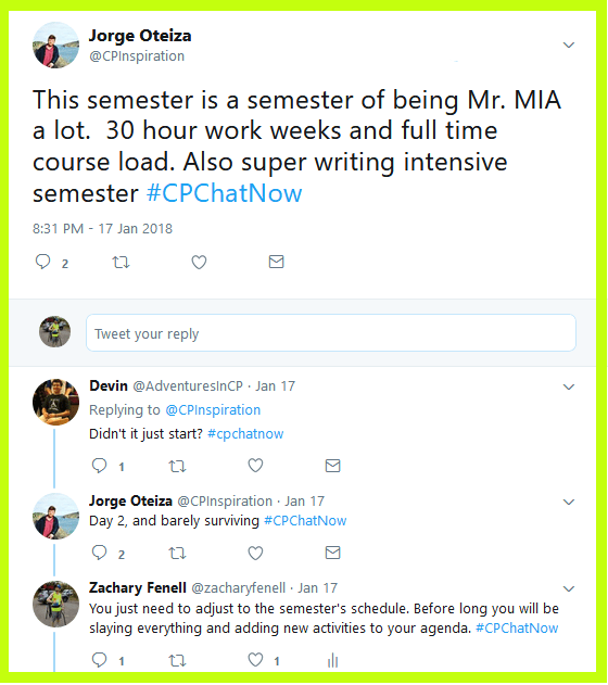 Co-host Jorge Otezia updates #CPChatNow on the semester ahead of him at University of Mary Washington.