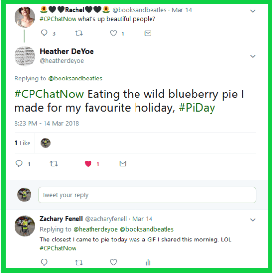 With the date March 14th, PiDay, the mood for #CPChatNow proved extra festive.