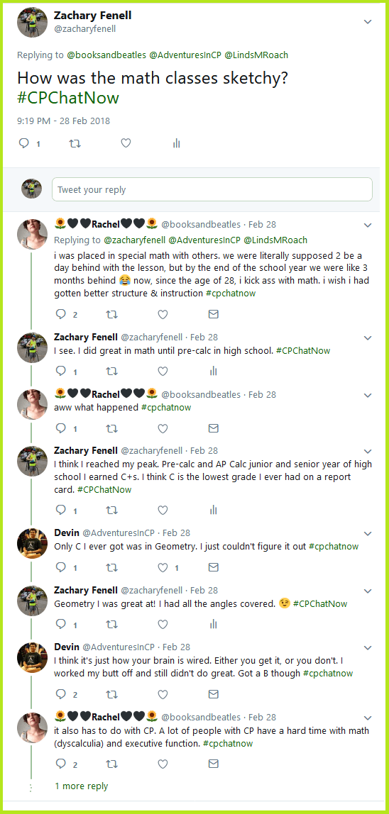 #CPChatNow participants think back to their performances in math class.