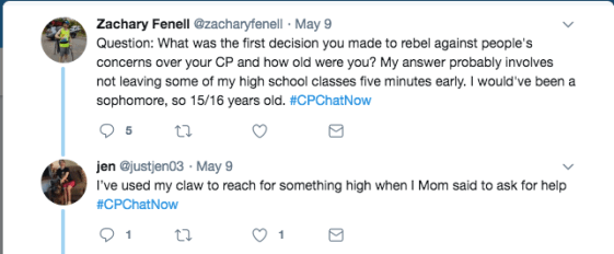 Zach asked about the first time members rebelled against their CP. Zach tweets about not leaving classes. Jen tweeted about grabbing things with her claw rather than asking for help