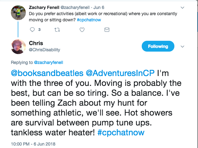 Chris agreed with Zach and Rachel on need for moving activities, but talked about the need for a balance.