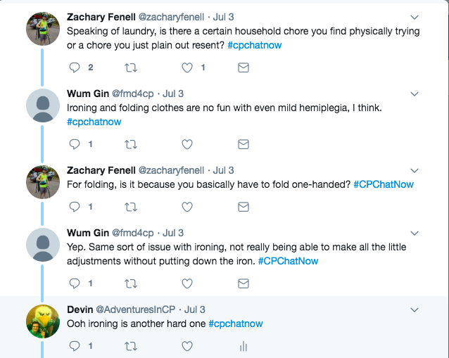 Zach and Wum talked about the difficulty of ironing and folding with CP