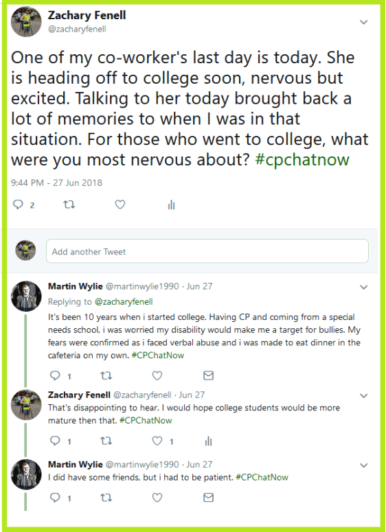 Martin shared entering college he worried about bullies.