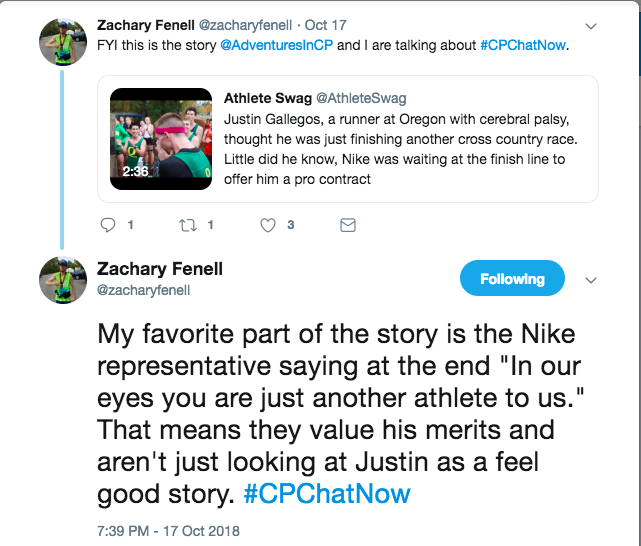 Zach tweets about Justin Gallegos' contract with Nike and that he loves that he is just an athlete to Nike