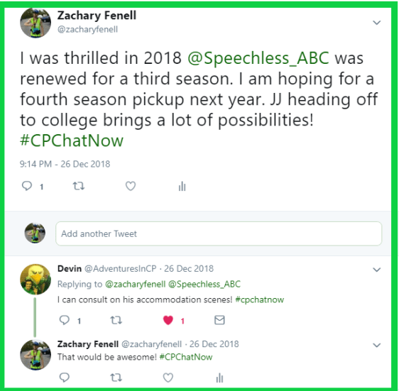 Zachary hopes Speechless will get a fourth season.