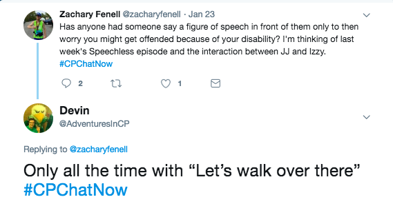 We tweeted about whether figures of speech were offensive. I shared many people worried whether the figure of speech "Let's walk over there" is offensive 