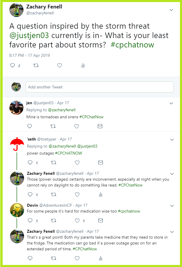 #CPChatNow participants discuss their least favorite parts of bad weather.
