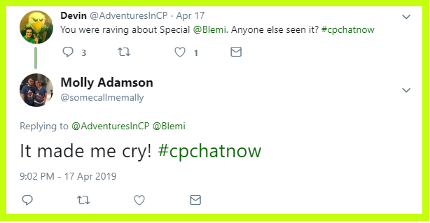 Special gave Molly an emotional reaction. She cried!