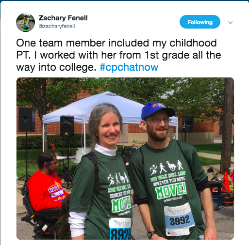 zach with his childhood pt