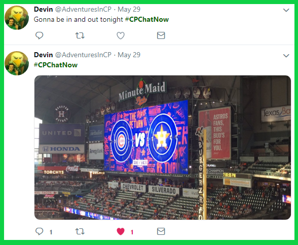 Devin joined #CPChatNow from Minute Maid Park, where he watched the Cubs and Astros play ball!