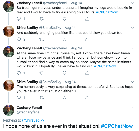 Zach tweets about getting nervous under pressure and then states he might surprise himself, but both agree they hope they never have to find out