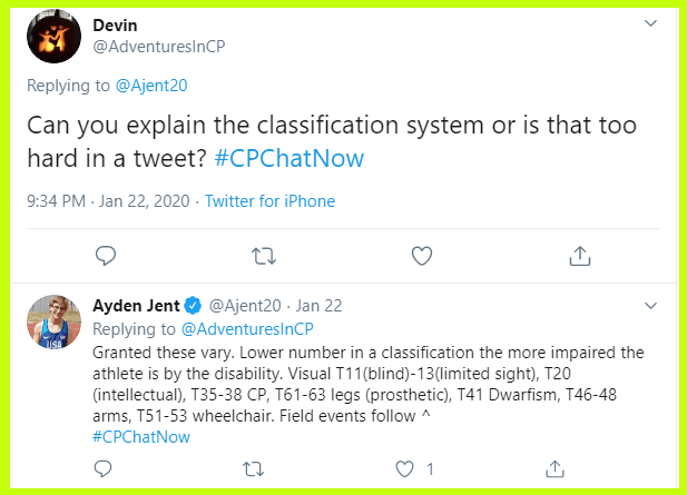 Ayden explains the classification system the Paralympics use. 