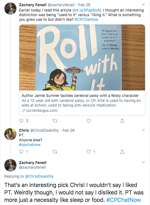 zach asked about something members grew used to, but did not like. chris mentioned pt, zach said that he did not like or dislike pt, pt was a necessity to him