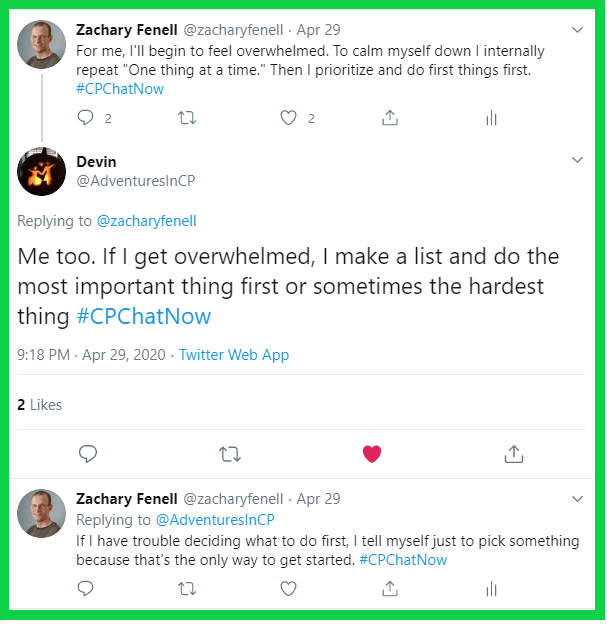 Zachary and Devin share what they tell themselves when they begin feeling overwhelmed.