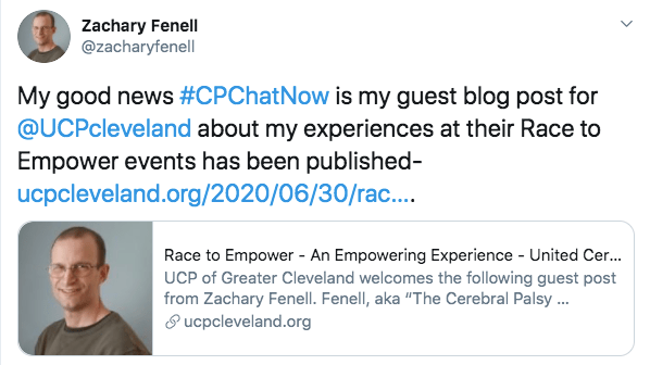 zach tweets about a guest blog post about cleveland UCP"s race to empower