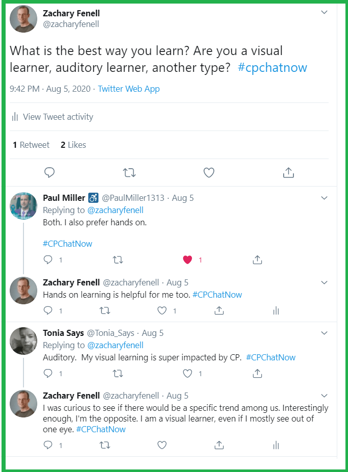 #CPChatNow participants discuss how they learn best. 