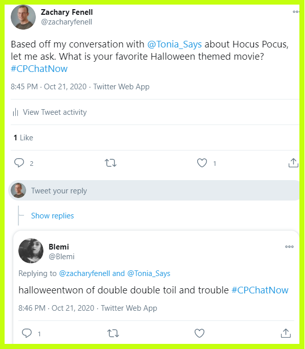 #CPChatNow participants share their favorite Halloween movies.