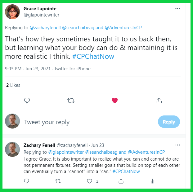 Grace and Zachary discuss balancing treatment options and realistic expectations.