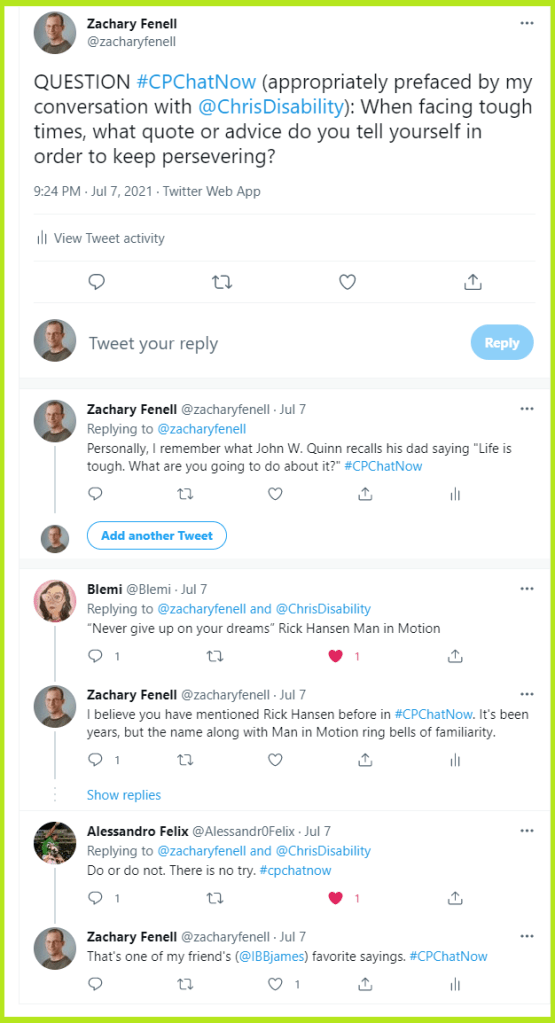 #CPChatNow participants discuss quotes they tell themselves in order to persevere through adversity.