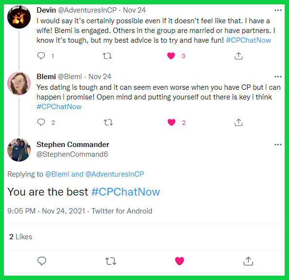 #CPChatNow participants offer dating advice.