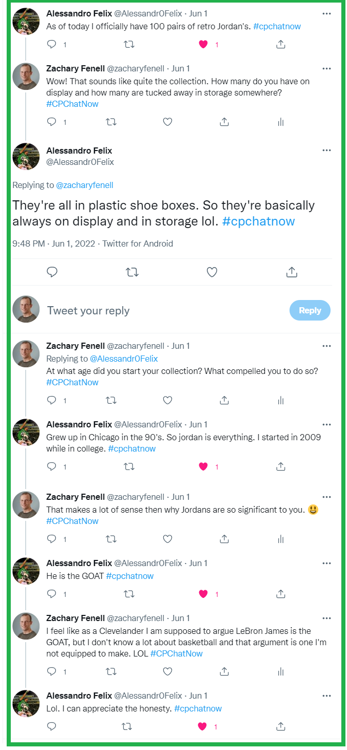 Alessandro and Zachary discuss Alessandro's Jordan's collection.